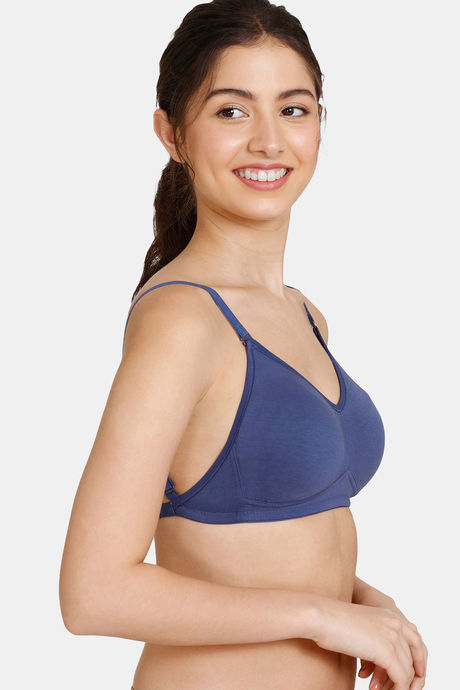 Zivame Beautiful Basics Double Layered Non Wired Full Coverage Backless Bra - Deep Cobalt — image 5